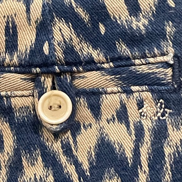 HENRY & BELLE IKAT Trouser Flat Front Shorts 25 Women's Chino Short Brown Blue - Picture 7 of 7